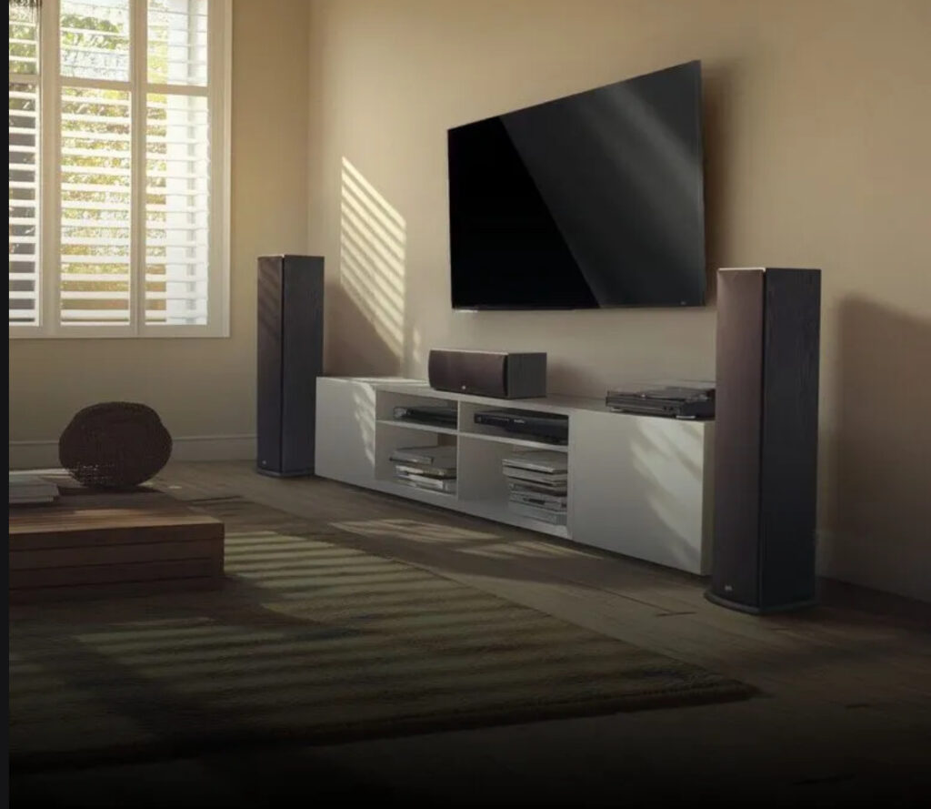 Living room with tv and surround sound